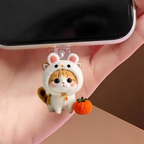 Adorable Cat Dust Plug Acrylic Charms for electronic products,Type-C Charging Port Dust Plugs Pendant Compatible with E-Reader Phone Tablet, Gift for Christmas, Birthday, Anniversary Day in Saudi Arabia