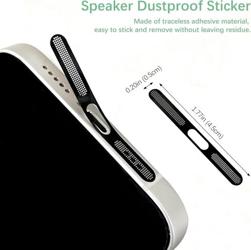 4-Pack USB-C Dust Covers with Speaker Mesh – Type-C Charging Port Plug & Audio Protector for iPhone 15/16 Series (Black) in Saudi Arabia