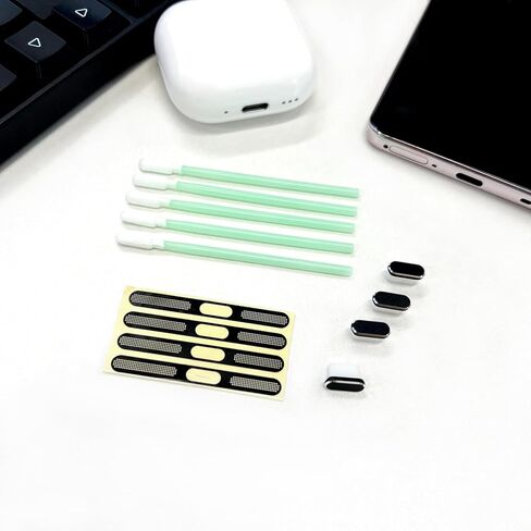 4-Pack USB-C Dust Covers with Speaker Mesh – Type-C Charging Port Plug & Audio Protector for iPhone 15/16 Series (Black) in Saudi Arabia