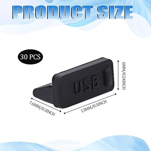30Pcs USB Port Cover USB Dust Plug Type A Female Cover USB-A Dust Plugs Easy to Grip Type-A Female Ports Protecor Kit Easy to Install in Saudi Arabia