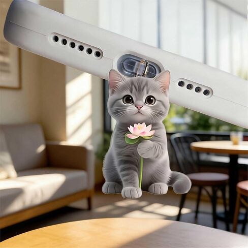 Cute Gray Cat Dust Plug Acrylic Charms for electronic products,Type-C Charging Port Dust Plugs Pendant Compatible with E-Reader Phone Tablet, Gift for Christmas, Birthday, Anniversary Day in Saudi Arabia