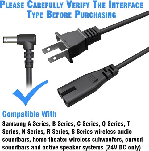 24V Charger for SoundBar Power Cord Compatible with Samsung HW-K650 HW-K651 HW-KM45 HW-KM45C HW-KM55 HW-KM55C HW-KM47 HW-KM47C HW-KM57 HW-KM57C HWJ550 HW-J551 HW-H450 Power Supply Cord Charger in Saudi Arabia