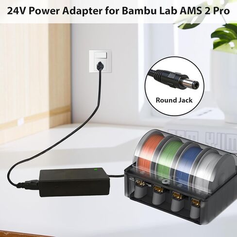 24V Power Adapter for Bambu Lab AMS 2 Pro Automatic Material System Compatible with Bambu Lab AMS ADS-96HLA-19-1 24096E Power Supply Cord Charger in Saudi Arabia