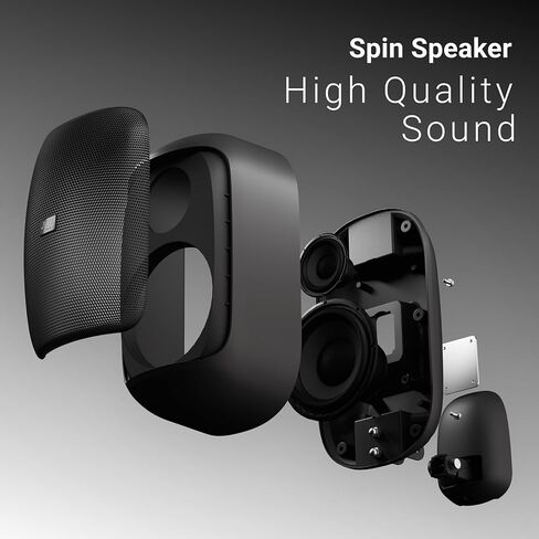 JUKE AUDIO Spin Speaker (Pair) | Outdoor Wall Mounted Speaker | Dual Swivel Mounting Bracket | 2-Way Design with Woofer & Tweeter | Backyard Speaker (Black) in Saudi Arabia