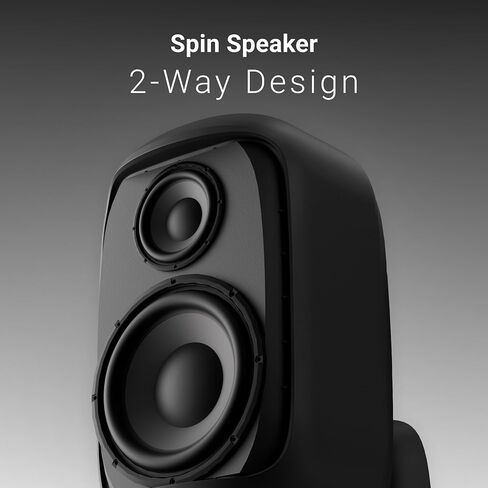 JUKE AUDIO Spin Speaker (Pair) | Outdoor Wall Mounted Speaker | Dual Swivel Mounting Bracket | 2-Way Design with Woofer & Tweeter | Backyard Speaker (Black) in Saudi Arabia