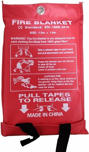 Fire Blanket, 1 Pack, 40" x 40", Handheld, Portable Lightweight (Unless It's Urgent, Please Wear Gloves) in Kuwait