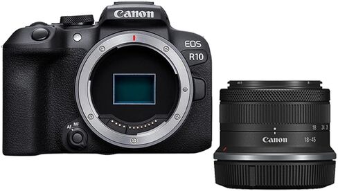 كاميرا Canon EOS R10 بدون مرآة مع RF-S 18-45 مم f/4.5-6.3 هي عدسة STM، 24.2 ميجابكسل APS-C، 4K60 (اقتصاص)، DIGIC X، Dual Pixel CMOS AF II، + مع بطاقة ذاكرة، حقيبة، طقم فلتر، طقم تنظيف، ضمان لمدة عام in Kuwait