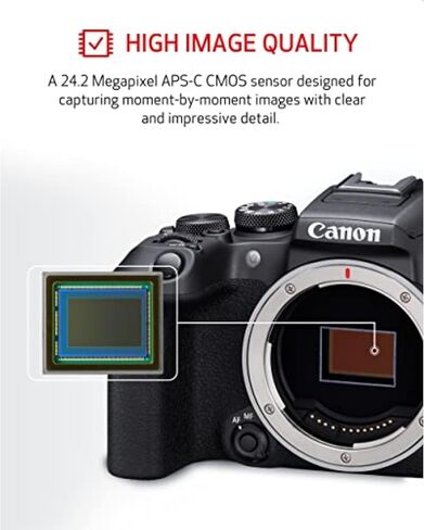 كاميرا Canon EOS R10 بدون مرآة مع RF-S 18-45 مم f/4.5-6.3 هي عدسة STM، 24.2 ميجابكسل APS-C، 4K60 (اقتصاص)، DIGIC X، Dual Pixel CMOS AF II، + مع بطاقة ذاكرة، حقيبة، طقم فلتر، طقم تنظيف، ضمان لمدة عام in Kuwait