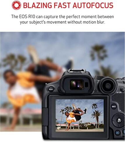 كاميرا Canon EOS R10 بدون مرآة مع RF-S 18-45 مم f/4.5-6.3 هي عدسة STM، 24.2 ميجابكسل APS-C، 4K60 (اقتصاص)، DIGIC X، Dual Pixel CMOS AF II، + مع بطاقة ذاكرة، حقيبة، طقم فلتر، طقم تنظيف، ضمان لمدة عام in Kuwait