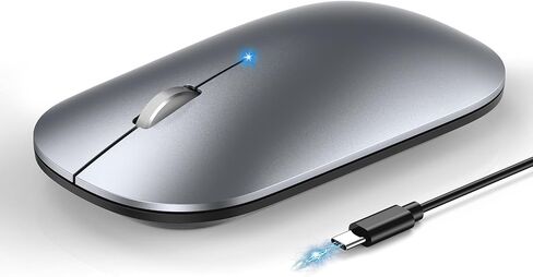 TECKNET Bluetooth Mouse for MacBook, [ USB + BT5.0 + BT3.0 ] Rechargeable Wireless Mouse, Silent Click, 4-Level DPI, Portable Computer Mice for MacBook/MacBook Air/Pro/iPad/Laptop/Android/Windows in Saudi Arabia