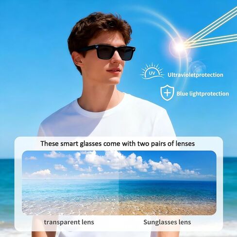 Ai Smart Glasses with Camera, 1080P Video & 8MP Camera Glasses, Real-Time Translation Smart Ai Glasses, Bluetooth Music & Calls, 32Gb Storage in Saudi Arabia