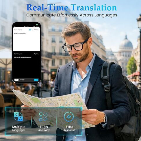 AI Smart Glasses with 8MP Camera, 1080P Video Recording & HD Photos for Men Women, Open-Ear Audio Bluetooth Glasses, Photochromic Lenses, AI Voice Assistant & Translation, Clear Calls & Music in Saudi Arabia