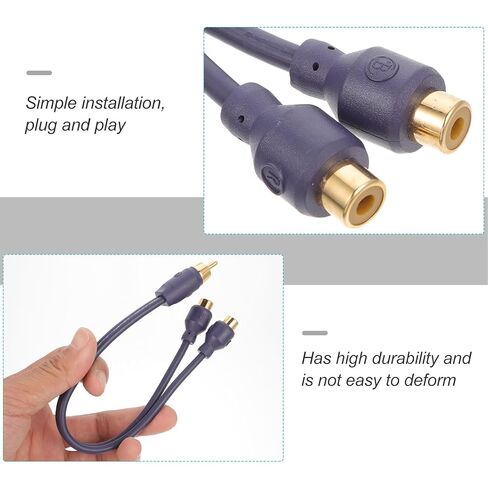 VALICLUD Car Sound Power Amplifier Cable Y Splitter Male to Dual Female Audio Wire Converter for Car Audio Equipment Installation in Saudi Arabia