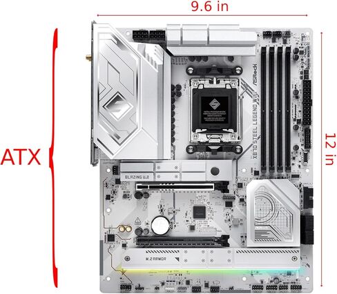 اللوحة الأم ASRock X870 Steel Legend WiFi & Challenger White 360 ​​Digital AIO Cooler Bundle | منصة بيضاء AM5 متميزة مع شاشة عرض مقاس 3 بوصات in Saudi Arabia