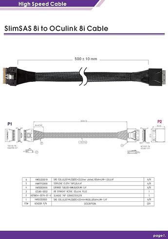 Micro SATA Cables |50cm PCIe Gen 4 SlimSAS 8i (SFF-8654) to OCulink 8-Lane SFF-8611 8i Cable for High-Speed Data Transfer in Saudi Arabia