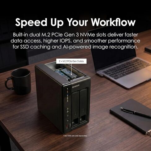 QNAP TS-253E-8G-US 2 Bay High-Performance Desktop NAS with Intel Celeron Quad-core Processor, 8 GB DDR4 RAM and Dual 2.5GbE (2.5G/1G/100M) Network Connectivity (Diskless) in Saudi Arabia