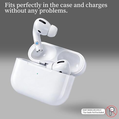 مانع EMF لسماعات الرأس - ملصق درع EMF تم اختباره في المعمل لأجهزة AirPods، سماعات الأذن اللاسلكية (مقاس 5 مم - 8 مم) - يقلل من الموجات الكهرومغناطيسية من الهواتف المحمولة والأجهزة، صنع في الولايات المتحدة الأمريكية (أبيض، زوج واحد) in Kuwait
