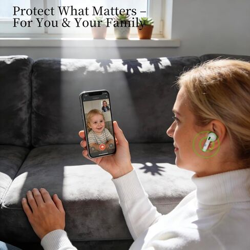 مانع EMF لسماعات الرأس - ملصق درع EMF تم اختباره في المعمل لأجهزة AirPods، سماعات الأذن اللاسلكية (مقاس 5 مم - 8 مم) - يقلل من الموجات الكهرومغناطيسية من الهواتف المحمولة والأجهزة، صنع في الولايات المتحدة الأمريكية (أبيض، زوج واحد) in Kuwait