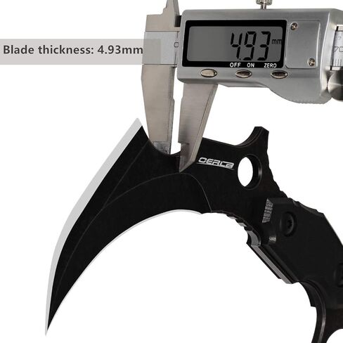 OERLA OL-0019BE سكين تكتيكي Karambit بحافة مزدوجة كامل تانغ 420HC سكين حقل ذو نصل ثابت من الفولاذ المقاوم للصدأ مع مشبك خصر قابل للتعديل EDC وغمد كيديكس in Kuwait