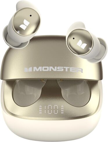 Monster Sleep Ear200، سماعات رأس لاسلكية داخل الأذن، سماعات بلوتوث 6.0 للنوم، مع خاصية إلغاء الضوضاء النشط ANC مصممة لمن ينامون على الجانب، 30 ساعة من صوت ستيريو باس. in Saudi Arabia