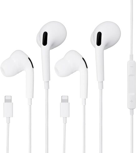 2 Pack Wired Headphones for iPhone,Earbuds Earphones Built-in Microphone and Volume Control,Compatible with iPhone 14 13 12 11 XR XS X 8 7 Pro Pro Max in Saudi Arabia