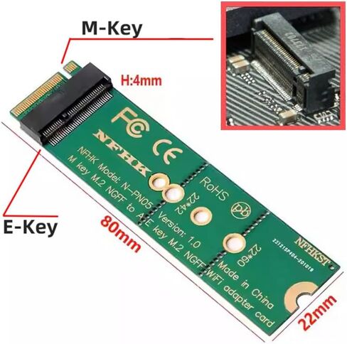 chenyang M.2 NGFF PCIe A+E/E Key Wireless to M.2 NVME M Key Adapter Card for SSD to Wireless Interface Adapter Card in Saudi Arabia