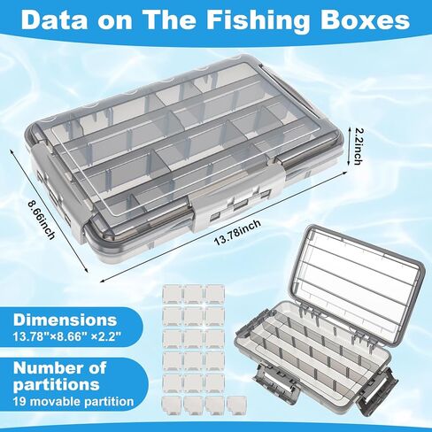 Junkin 6 Pack Waterproof Fishing Tackle Box 3700 Tackle Trays with Removable Dividers Plastic Lures Terminal Storage Organizer Box Fishings Gear for Versatile Fishing Storage for Bait in Saudi Arabia
