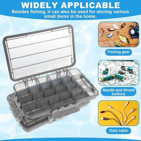 Junkin 6 Pack Waterproof Fishing Tackle Box 3700 Tackle Trays with Removable Dividers Plastic Lures Terminal Storage Organizer Box Fishings Gear for Versatile Fishing Storage for Bait in Saudi Arabia