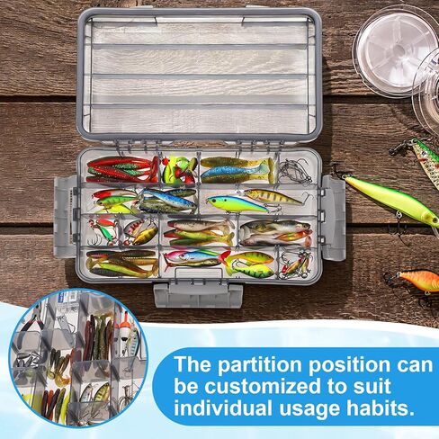 Junkin 6 Pack Waterproof Fishing Tackle Box 3700 Tackle Trays with Removable Dividers Plastic Lures Terminal Storage Organizer Box Fishings Gear for Versatile Fishing Storage for Bait in Saudi Arabia