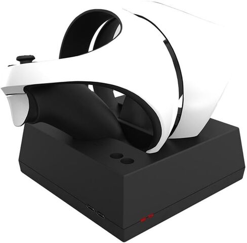 for PS VR2 Dual Charging Dock Station PS VR Glasses Charger Magnetic Charging Cable PS VR Handle Charging Base VR Accessories - (B, Color Name: Black) in Saudi Arabia