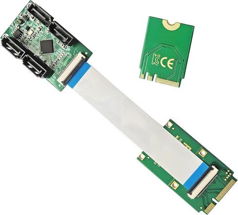 مفتاح A+E PCI Express إلى SATA 3.0 6Gbps محول مزدوج المنافذ محول بطاقة تمديد القرص الصلب JMB582 2230، محدد منفذ مضاعف SATA PM in Saudi Arabia