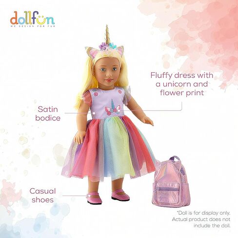 Girls 18 inch Fashion Doll Clothes, Shoes and Accessories Outfit Fashion Set Bunny Pajama & Slippers (Compatibie with Most 18 Inch Doll) in Saudi Arabia