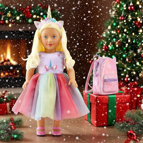 Girls 18 inch Fashion Doll Clothes, Shoes and Accessories Outfit Fashion Set Bunny Pajama & Slippers (Compatibie with Most 18 Inch Doll) in Saudi Arabia