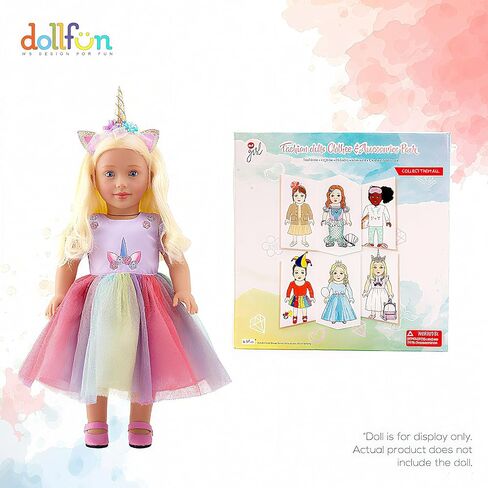 Girls 18 inch Fashion Doll Clothes, Shoes and Accessories Outfit Fashion Set Bunny Pajama & Slippers (Compatibie with Most 18 Inch Doll) in Saudi Arabia