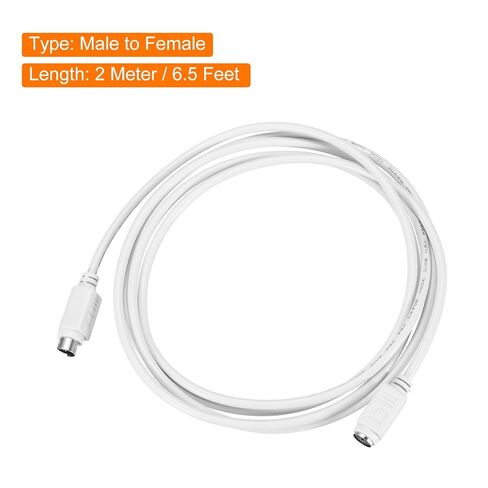 PS/2 Mouse and Keyboard Extension Cable 6 Pin 6.5 Feet Male to Female for PC,White in Saudi Arabia