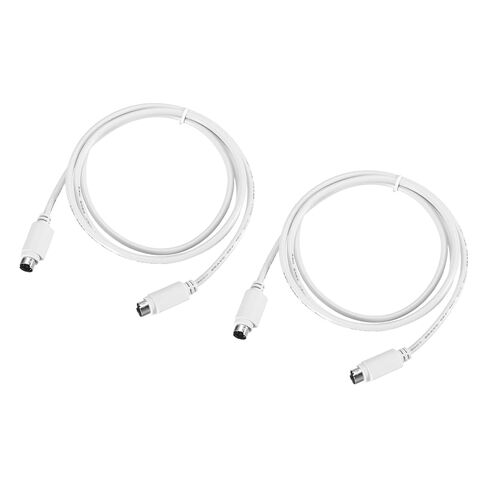 2Pcs PS/2 Mouse and Keyboard Extension Cable 6 Pin 4.26 Feet Male to Male for PC,White in Saudi Arabia