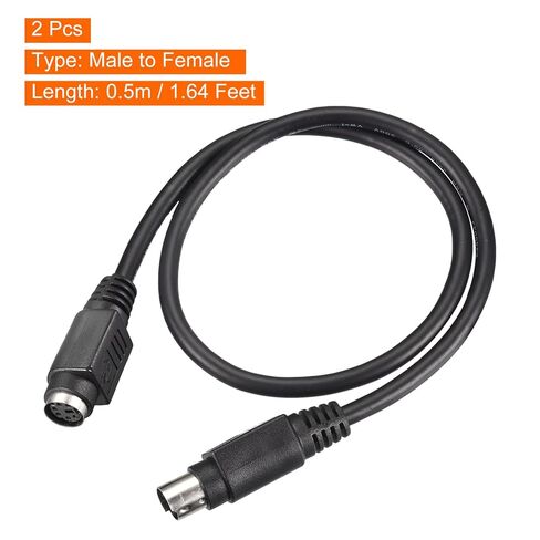 PS/2 Mouse and Keyboard Extension Cable 6 Pin 1.64 Feet Male to Female for PC 2 Pcs,Black in Saudi Arabia