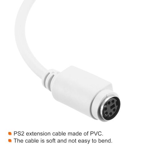 PS/2 Mouse and Keyboard Extension Cable 6 Pin 14.8 Feet Male to Female for PC,White in Saudi Arabia