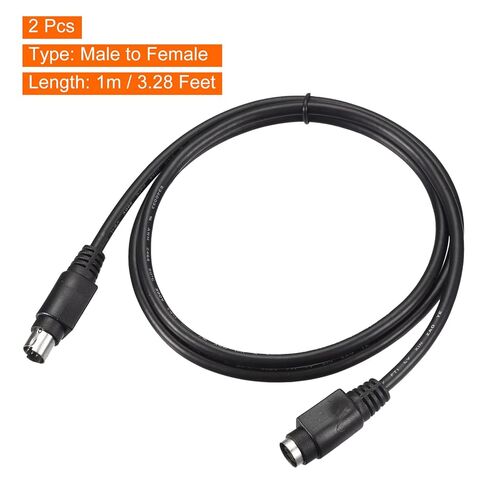PS/2 Mouse and Keyboard Extension Cable 6 Pin 3.28 Feet Male to Female for PC 2 Pcs,Black in Saudi Arabia