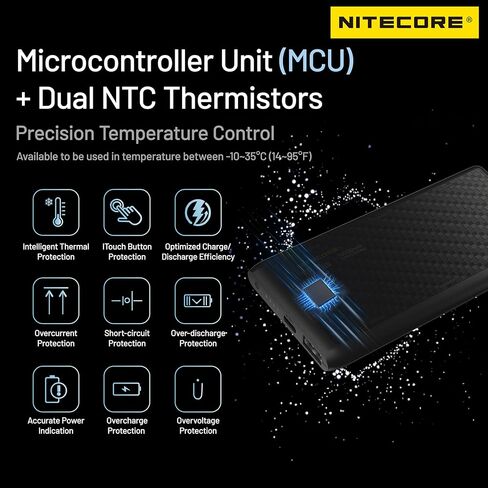 Nitecore NB Plus 10000mAh Power Bank IPX7 مقاوم للماء وخفيف الوزن من فئة الطاقة من ألياف الكربون in Saudi Arabia