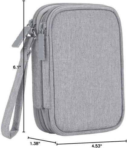 DOITOOL Multi-Function Data Cable Organizer Pouch for Travel Earphone Holder Bag Dual Layers Portable Tech Accessories Storage for Men and Women Black in Saudi Arabia