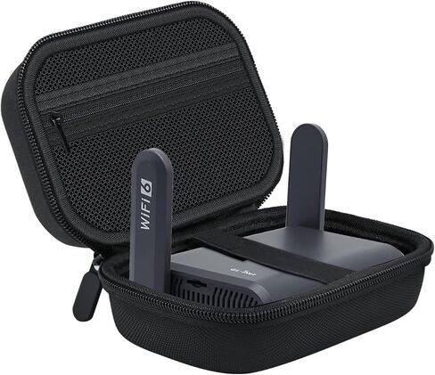 حافظة جهاز توجيه السفر متوافقة مع GL-MT3600BE/ MT3000/ AXT1800/ MT1300/ A1300 لجهاز GLiNetTravel Router Wireless، حامل تخزين WiFi محمول (الجراب فقط) - أسود in Kuwait