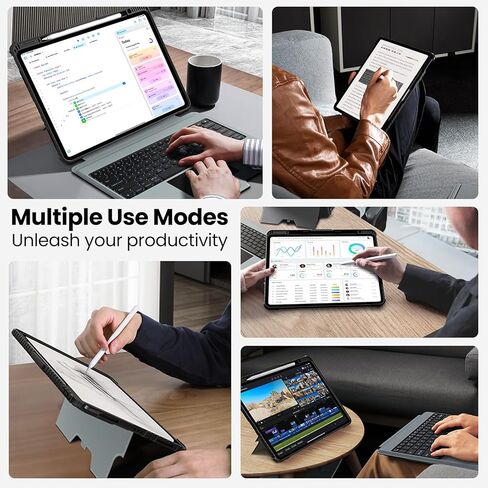 Nillkin iPad Air 11-inch (M4/M3/M2) Case with Detachable Keyboard, iPad Pro 11(1st/2nd/3rd/4th Gen) & Air 5th/4th Generation Rugged Keyboard Case, 7 Colors Backlit, Trackpad, Portrait/Landscape Modes in Saudi Arabia