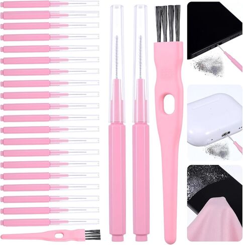 Sibba 20Pcs Cell Phone Cleaning Kit, Anti-Clogging Mini Brushes with Large Brush Cleaning Cloth Nylon Charging Port Cleaner Kit for USB-C Charging Port, Phone Speaker, Earbuds Tools in Saudi Arabia