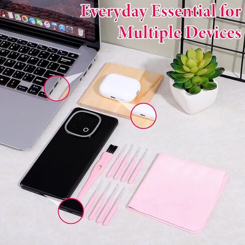 Sibba 20Pcs Cell Phone Cleaning Kit, Anti-Clogging Mini Brushes with Large Brush Cleaning Cloth Nylon Charging Port Cleaner Kit for USB-C Charging Port, Phone Speaker, Earbuds Tools in Saudi Arabia