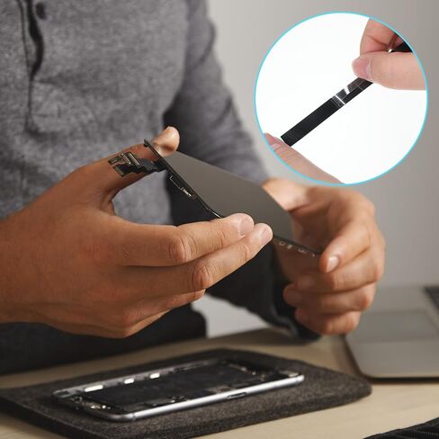10 Pcs Laptop Screen Tape for LED Display Replacement, 7.87 Inch Double Sided Black Pull Tab Stretch Tape Adhesive Tapes for Tablets Mobile Phones Laptop LCD LED Screen Replacement in Saudi Arabia