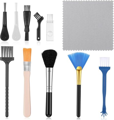 Keyboard Brush, 10 Pcs Mini Anti Static Brush Keyboard Cleaning Brushes Kit Nylon Dust Cleanings Brushes for Electronic Devices Computer Motherboard Fans Camera Small Space in Saudi Arabia