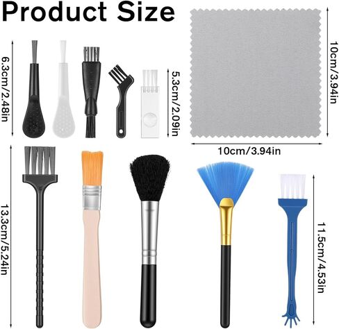 Keyboard Brush, 10 Pcs Mini Anti Static Brush Keyboard Cleaning Brushes Kit Nylon Dust Cleanings Brushes for Electronic Devices Computer Motherboard Fans Camera Small Space in Saudi Arabia