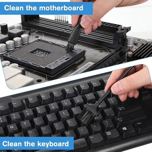 Keyboard Brush, 10 Pcs Mini Anti Static Brush Keyboard Cleaning Brushes Kit Nylon Dust Cleanings Brushes for Electronic Devices Computer Motherboard Fans Camera Small Space in Saudi Arabia