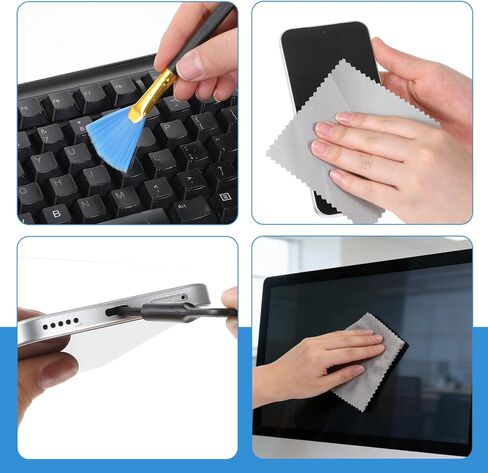 Keyboard Brush, 10 Pcs Mini Anti Static Brush Keyboard Cleaning Brushes Kit Nylon Dust Cleanings Brushes for Electronic Devices Computer Motherboard Fans Camera Small Space in Saudi Arabia